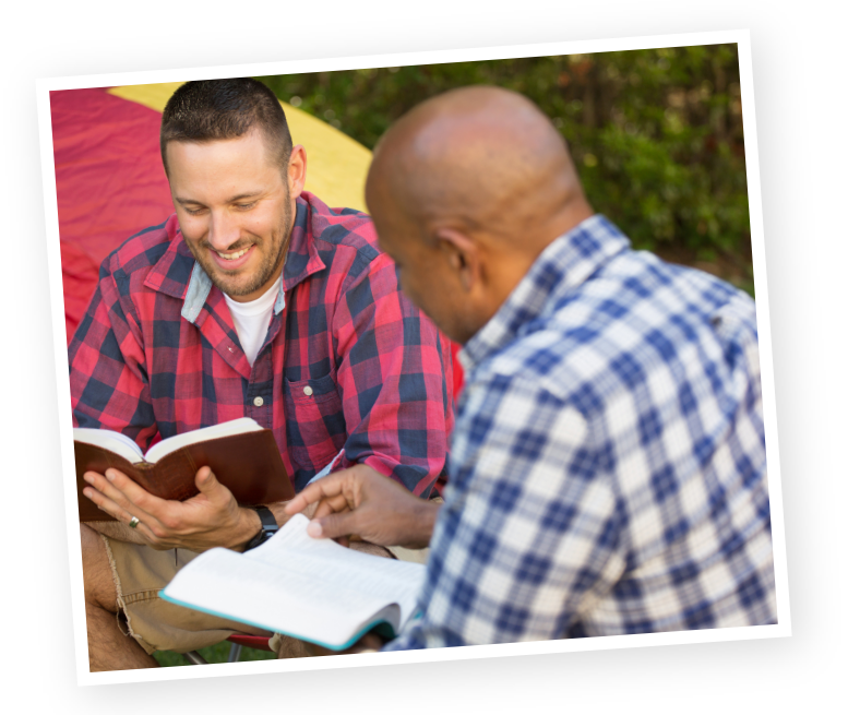 Two men reading Bibles